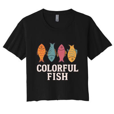 Colorful Fish Women's Crop Top Tee