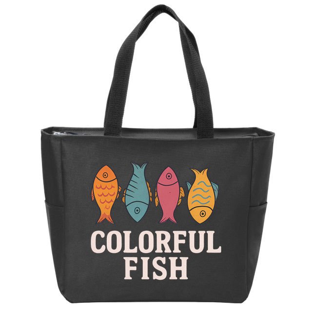 Colorful Fish Zip Tote Bag