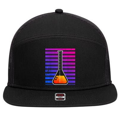 Chemistry Flask Chemical Engineer 7 Panel Mesh Trucker Snapback Hat
