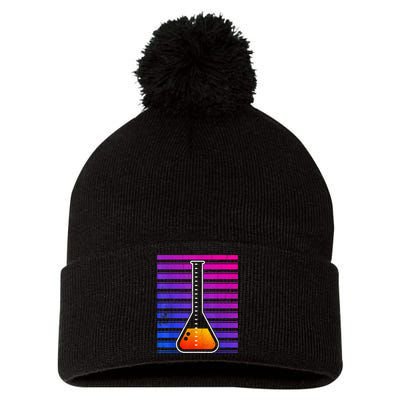 Chemistry Flask Chemical Engineer Pom Pom 12in Knit Beanie