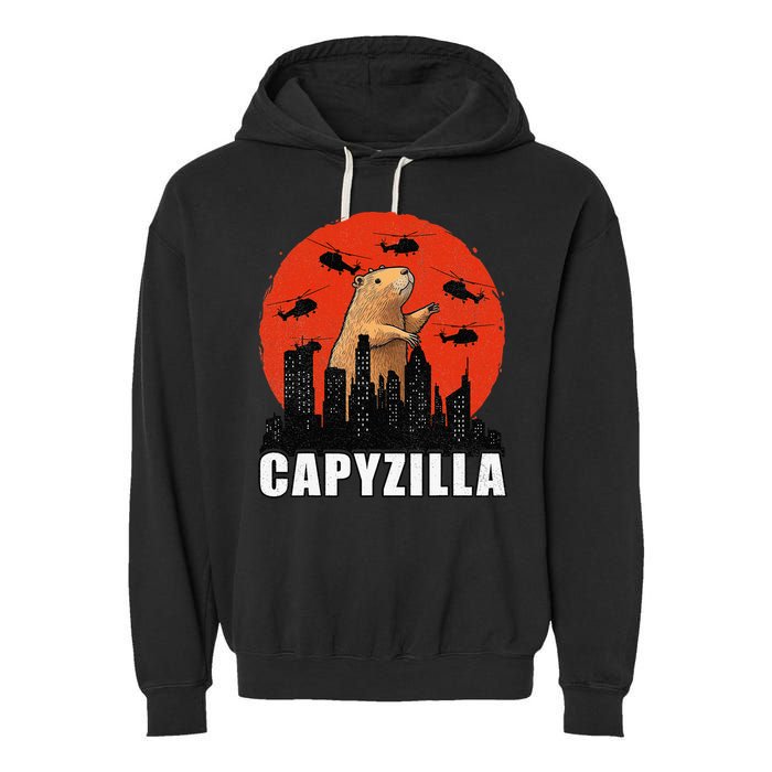 Capybara Funny Capybara Rodent Capyzilla Funny Garment-Dyed Fleece Hoodie