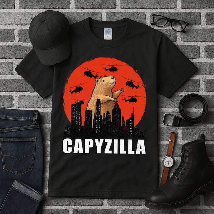 Capybara Funny Capybara Rodent Capyzilla Funny Tall T-Shirt