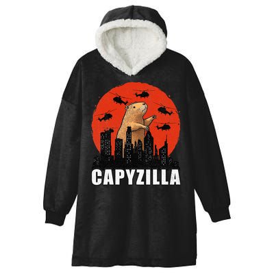 Capybara Funny Capybara Rodent Capyzilla Funny Hooded Wearable Blanket