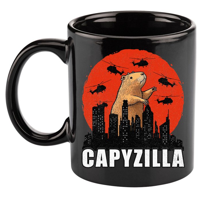 Capybara Funny Capybara Rodent Capyzilla Funny 11oz C Handle Ceramic Mug