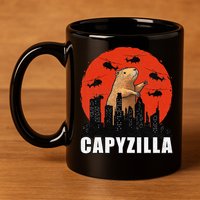 Capybara Funny Capybara Rodent Capyzilla Funny 11oz C Handle Ceramic Mug
