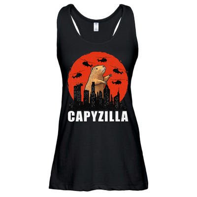 Capybara Funny Capybara Rodent Capyzilla Funny Ladies Essential Flowy Tank
