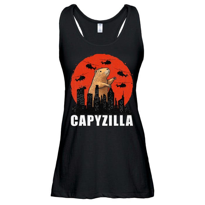 Capybara Funny Capybara Rodent Capyzilla Funny Ladies Essential Flowy Tank