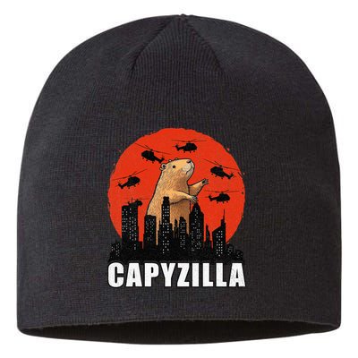 Capybara Funny Capybara Rodent Capyzilla Funny Sustainable Beanie