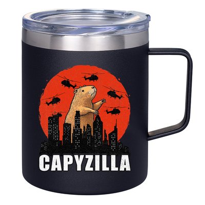Capybara Funny Capybara Rodent Capyzilla Funny 12oz Stainless Steel Coffee Mug