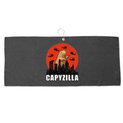 Capybara Funny Capybara Rodent Capyzilla Funny Large Microfiber Waffle Golf Towel