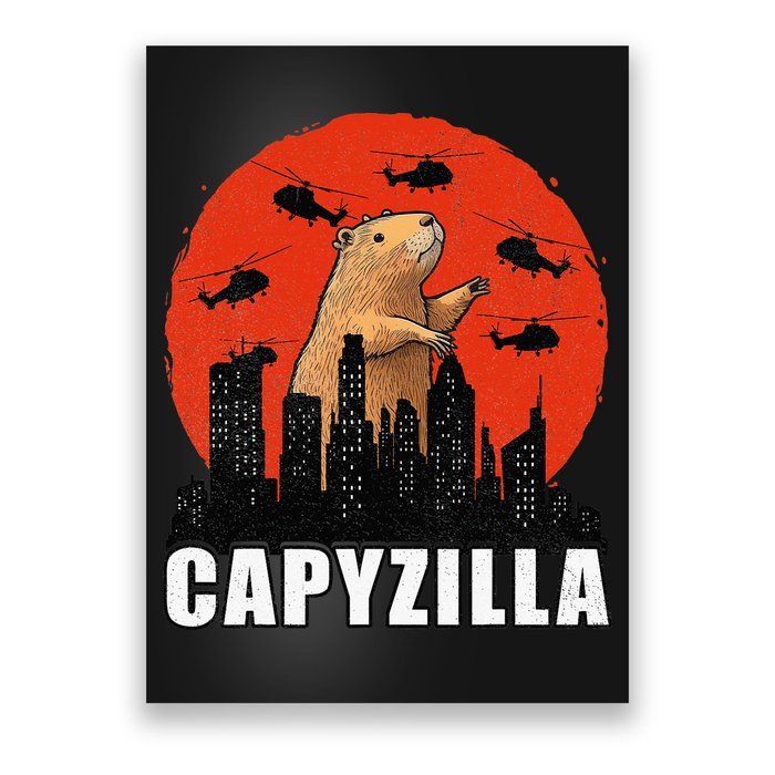Capybara Funny Capybara Rodent Capyzilla Funny Poster