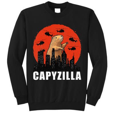 Capybara Funny Capybara Rodent Capyzilla Funny Tall Sweatshirt
