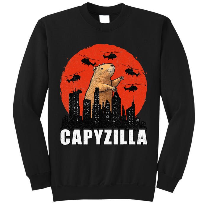 Capybara Funny Capybara Rodent Capyzilla Funny Tall Sweatshirt