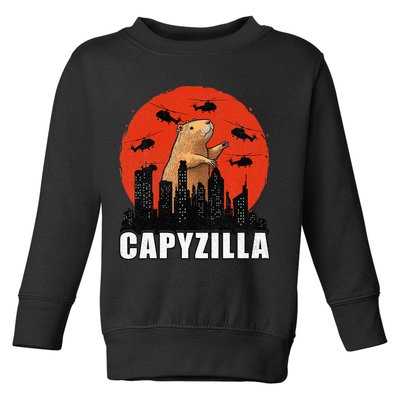 Capybara Funny Capybara Rodent Capyzilla Funny Toddler Sweatshirt