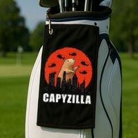 Capybara Funny Capybara Rodent Capyzilla Funny Golf Towel