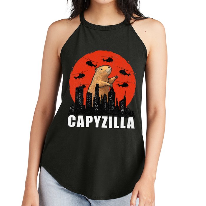Capybara Funny Capybara Rodent Capyzilla Funny Women's Perfect Tri Rocker Tank