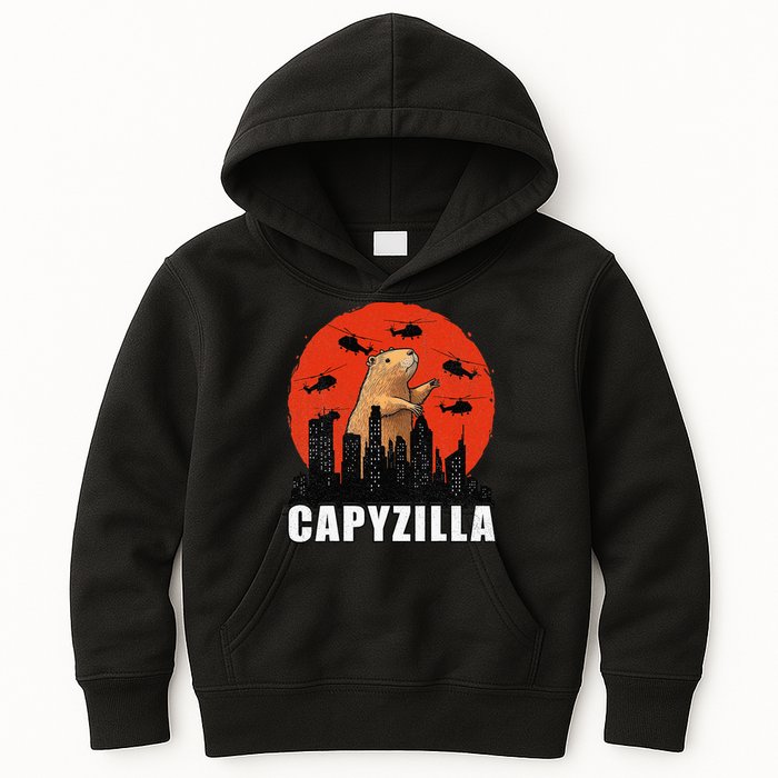 Capybara Funny Capybara Rodent Capyzilla Funny Kids Hoodie