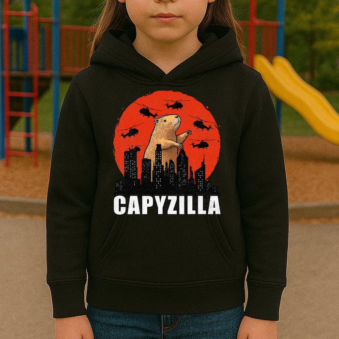 Capybara Funny Capybara Rodent Capyzilla Funny Kids Hoodie