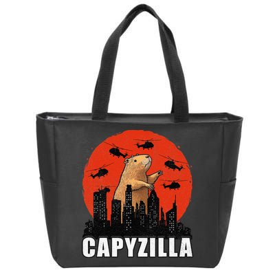 Capybara Funny Capybara Rodent Capyzilla Funny Zip Tote Bag
