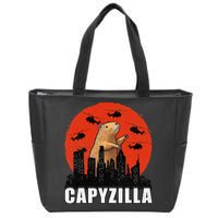 Capybara Funny Capybara Rodent Capyzilla Funny Zip Tote Bag