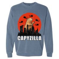 Capybara Funny Capybara Rodent Capyzilla Funny Garment-Dyed Sweatshirt