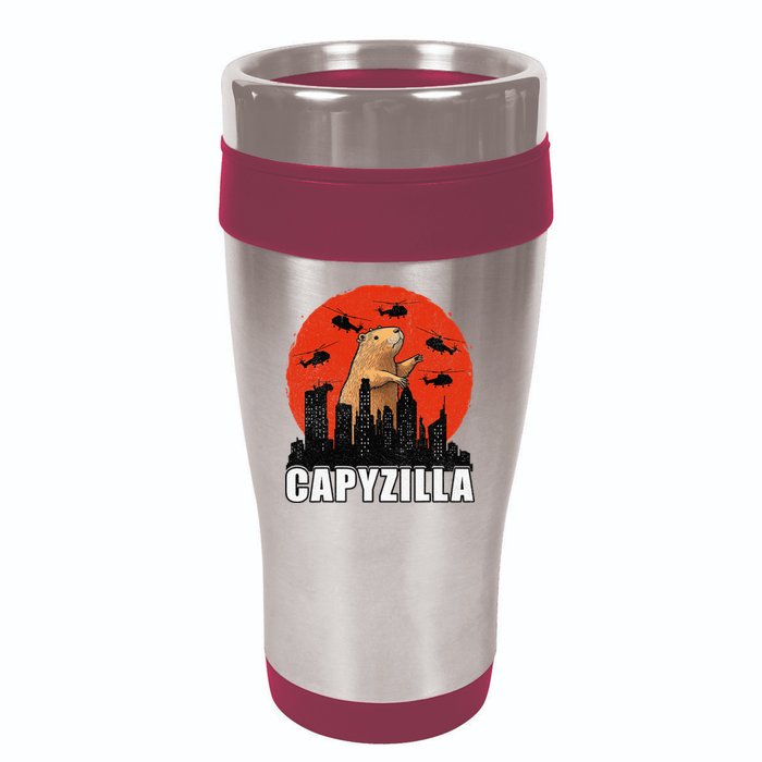 Capybara Funny Capybara Rodent Capyzilla Funny 16oz Travel Tumbler