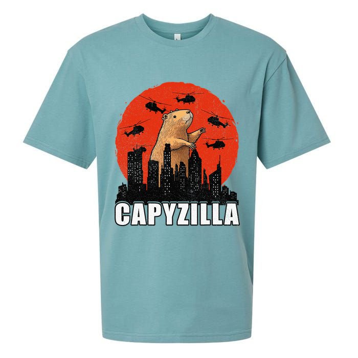 Capybara Funny Capybara Rodent Capyzilla Funny Sueded Cloud Jersey T-Shirt