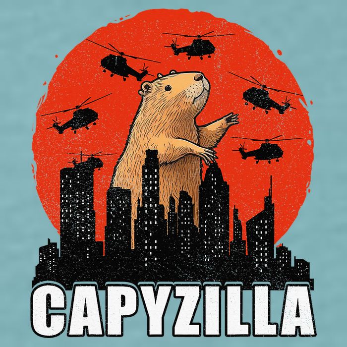 Capybara Funny Capybara Rodent Capyzilla Funny Sueded Cloud Jersey T-Shirt