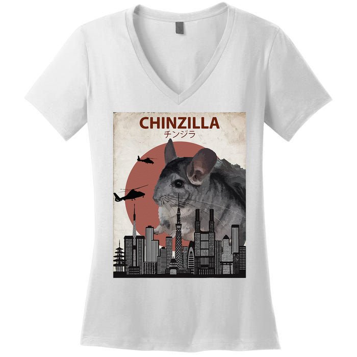 Chinzilla Funny Chinchilla Chinchilla Lovers Gift Women's V-Neck T-Shirt