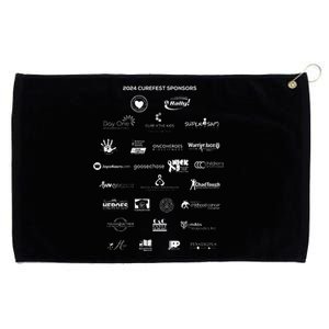 Curefest For Childhood Cancer 2024 Design 2 For Dark Fabric Grommeted Golf Towel