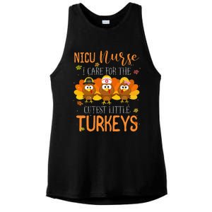 Care For Cutest Turkeys Thanksgiving Nicu Nurse Ladies PosiCharge Tri-Blend Wicking Tank