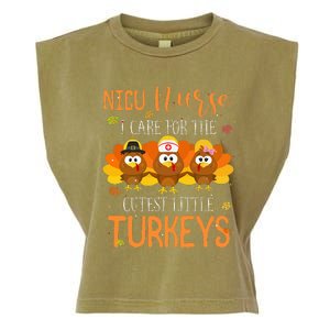 Care For Cutest Turkeys Thanksgiving Nicu Nurse Garment-Dyed Women's Muscle Tee