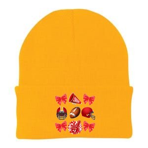 Cute Football Cheer Fan Lover Coquette style Knit Cap Winter Beanie