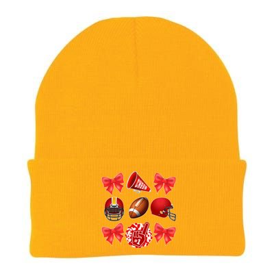 Cute Football Cheer Fan Lover Coquette style Knit Cap Winter Beanie