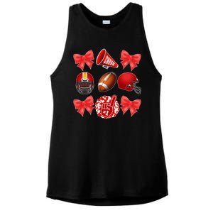 Cute Football Cheer Fan Lover Coquette style Ladies PosiCharge Tri-Blend Wicking Tank