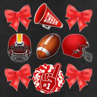 Cute Football Cheer Fan Lover Coquette style 7 Panel Mesh Trucker Snapback Hat