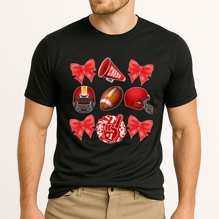 Cute Football Cheer Fan Lover Coquette style Cooling Performance Crew T-Shirt