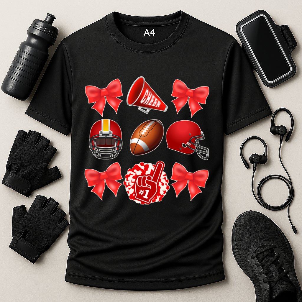 Cute Football Cheer Fan Lover Coquette style Cooling Performance Crew T-Shirt