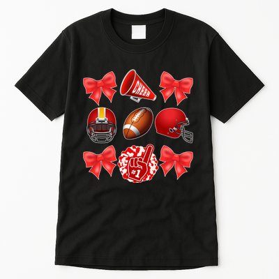 Cute Football Cheer Fan Lover Coquette style Tall T-Shirt