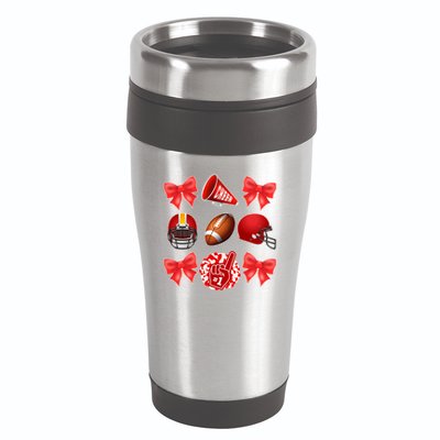 Cute Football Cheer Fan Lover Coquette style 16oz Travel Tumbler