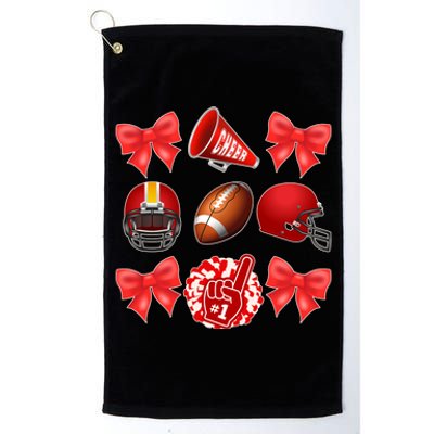 Cute Football Cheer Fan Lover Coquette style Platinum Collection Golf Towel