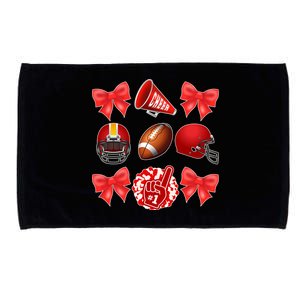 Cute Football Cheer Fan Lover Coquette style Microfiber Hand Towel