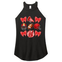 Cute Football Cheer Fan Lover Coquette style Women's Perfect Tri Rocker Tank
