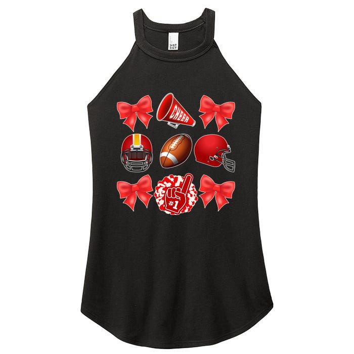 Cute Football Cheer Fan Lover Coquette style Women's Perfect Tri Rocker Tank