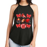 Cute Football Cheer Fan Lover Coquette style Women's Perfect Tri Rocker Tank