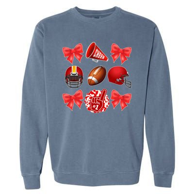 Cute Football Cheer Fan Lover Coquette style Garment-Dyed Sweatshirt