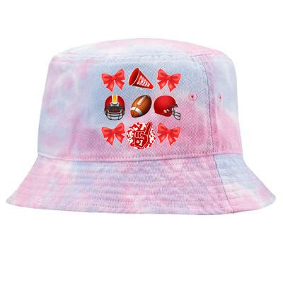 Cute Football Cheer Fan Lover Coquette style Tie-Dyed Bucket Hat