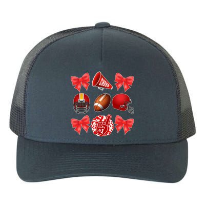 Cute Football Cheer Fan Lover Coquette style Yupoong Adult 5-Panel Trucker Hat