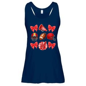 Cute Football Cheer Fan Lover Coquette style Ladies Essential Flowy Tank