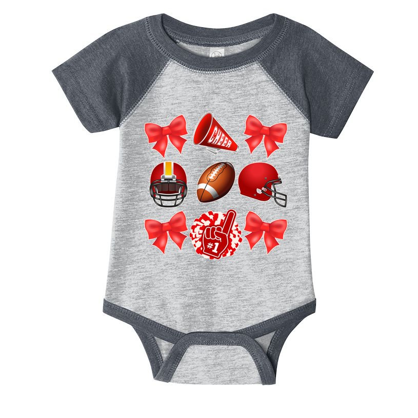 Cute Football Cheer Fan Lover Coquette style Infant Baby Jersey Bodysuit
